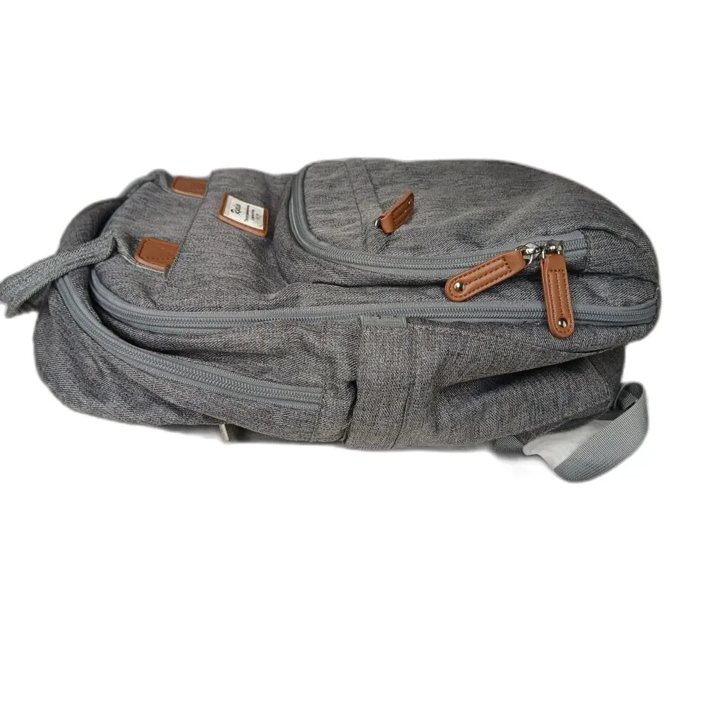 RUVALINO Diaper Backpack Multifunction Travel Pack Maternity Changing Bag Gray